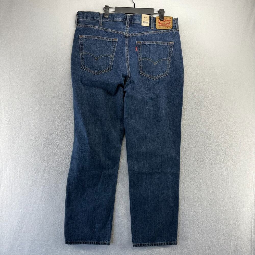 Levis Jeans Men's 38x32 Blue 550 Dark Wash Relaxed Denim Cotton 5 Pocket NEW